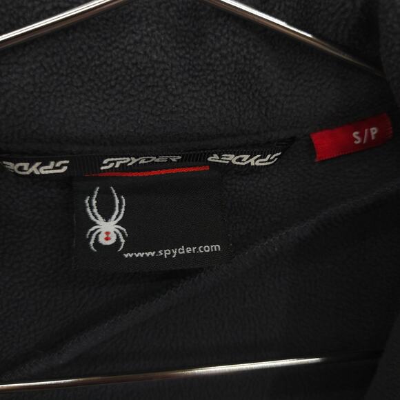 Spyder Jacket Mens S Gray Bandit Half Zip Logo Long Sleeve Fleece Pullover - Picture 10 of 13